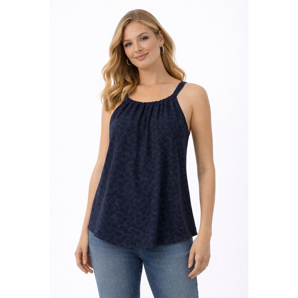 Banana Republic Navy Subtle Print Sleeveless Swing Top – Size Small